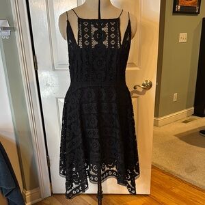 Free People Black High Low Spaghetti Strap Sundress.